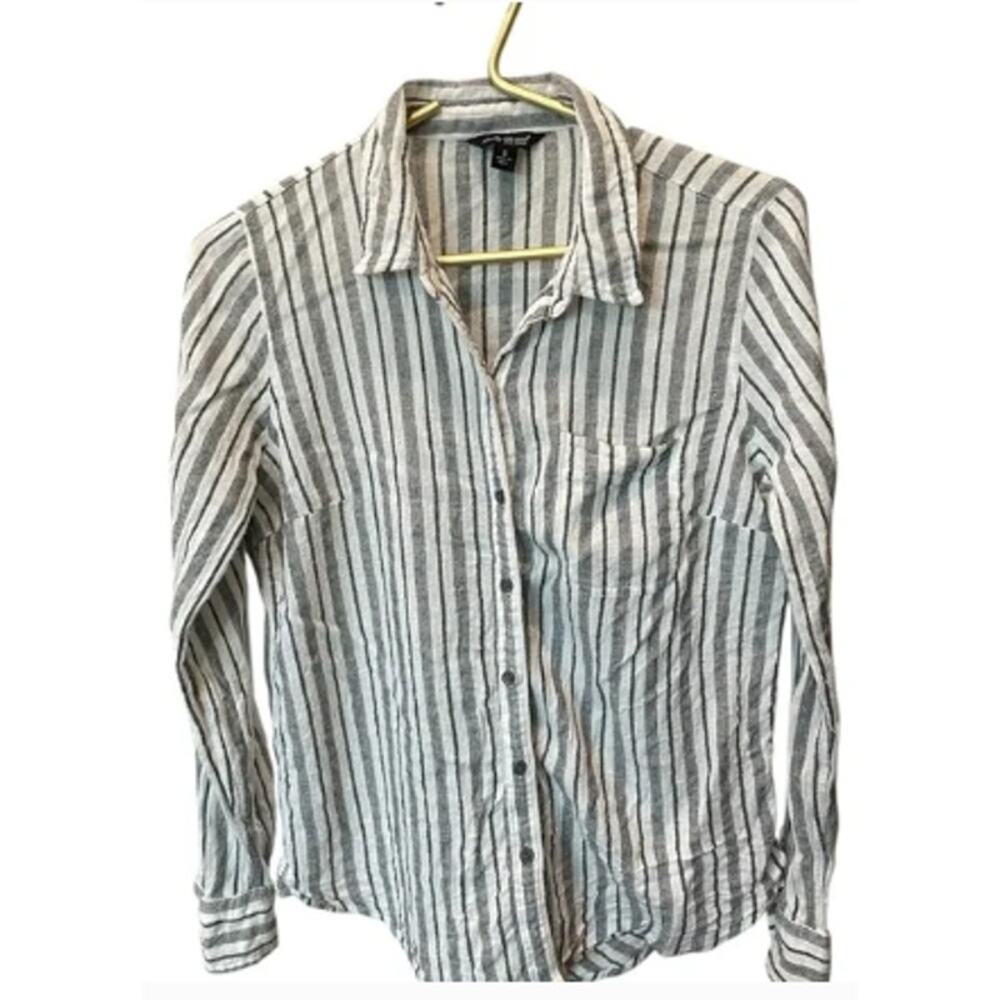 ✨ 3-PC BUNDLE Lucky Brand Small Tops Boho Linen Cotton Floral Striped EUC 🌿 - Picture 4 of 8